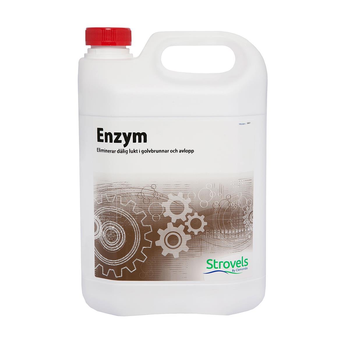 Luktborttagare Strovels Enzym 5L, stor behållare för att eliminera dålig lukt i golvbrunnar och avlopp