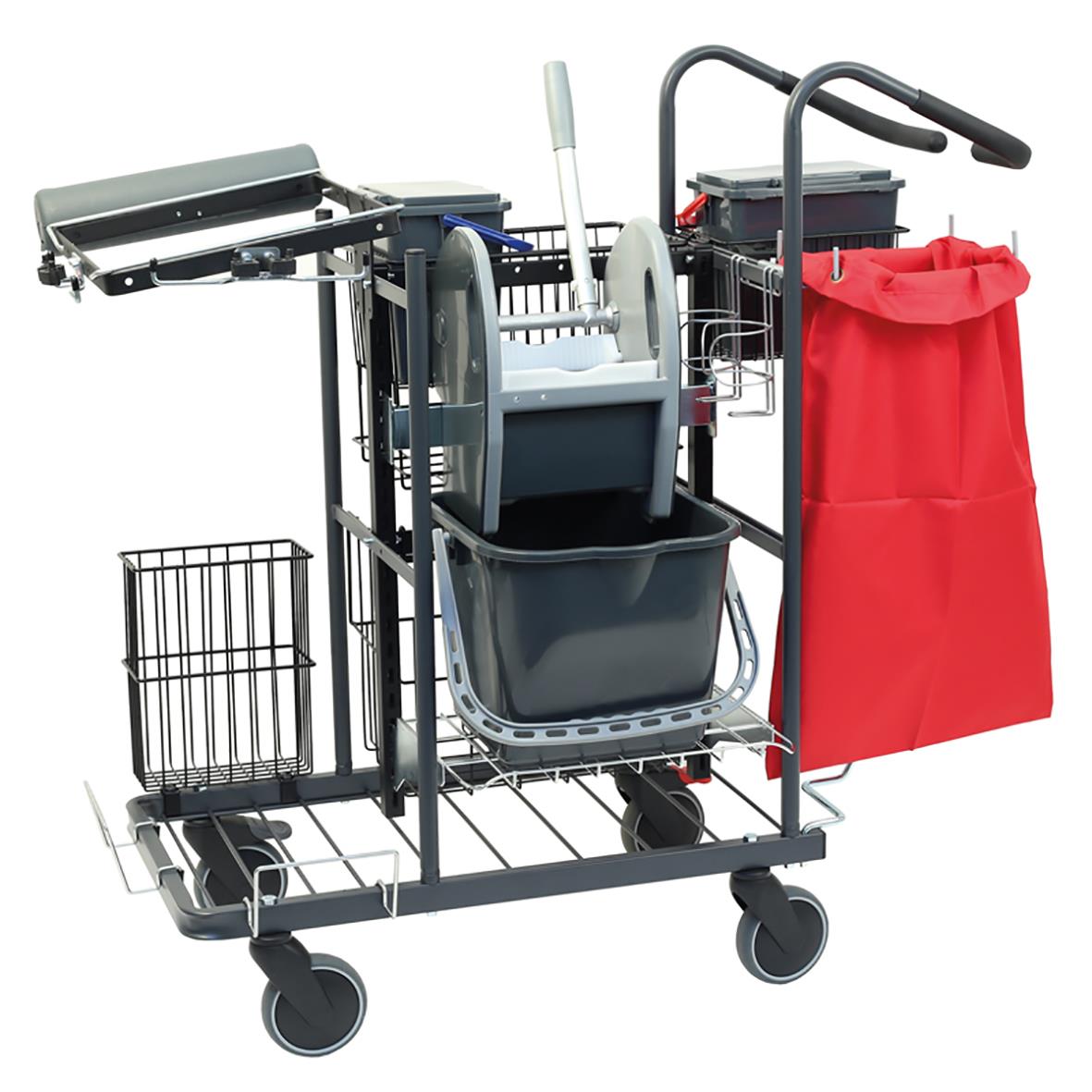 Städvagn Activa Synergi 3000 komplett med mopphållare, korg, sopsäck och handtag