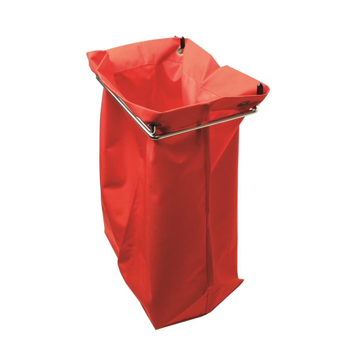 Liten röd tvättsäck med måtten 260x180x420mm