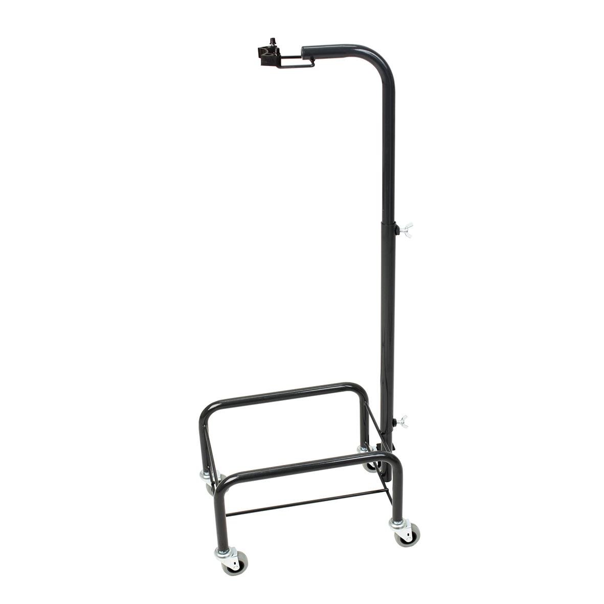 Svart minisvabbvagn Softline med fyra hjul och justerbar stång
