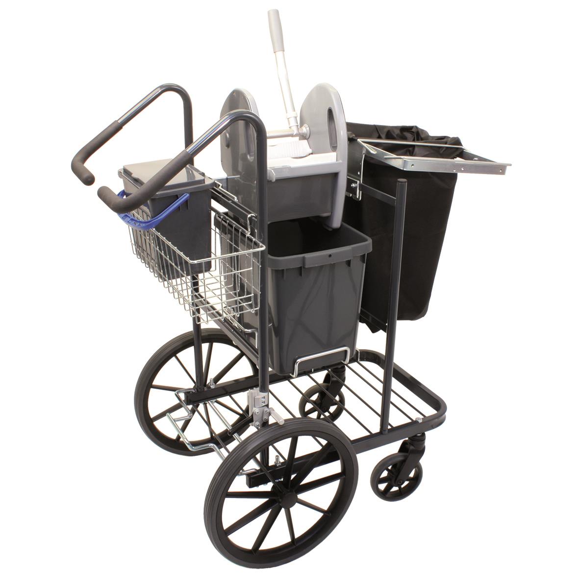 Städvagn Activa Robust Våtvagn med olika fack och behållare för städutrustning