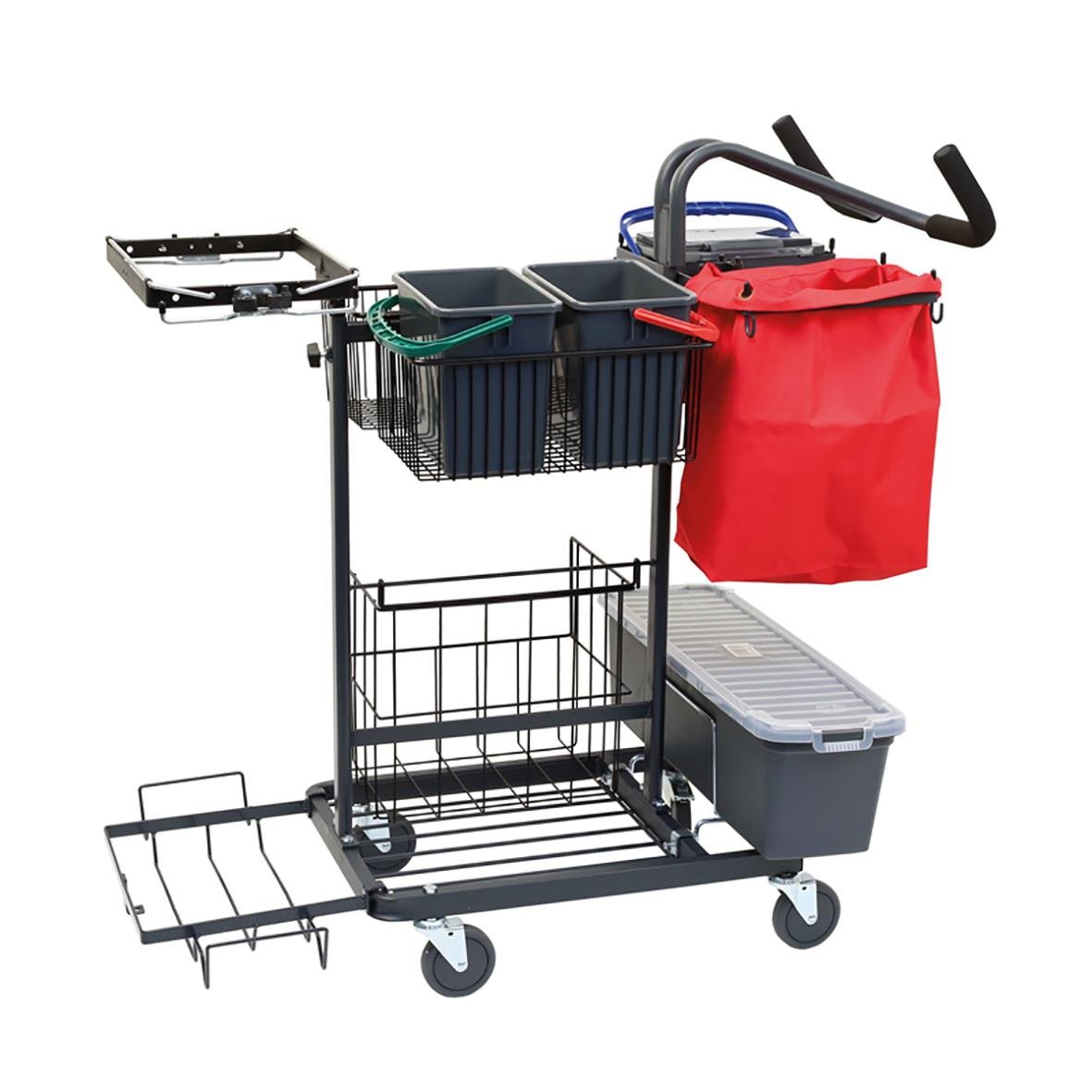 Städvagn Activa Metodvagn Mini med flera fack och tillbehör för städning