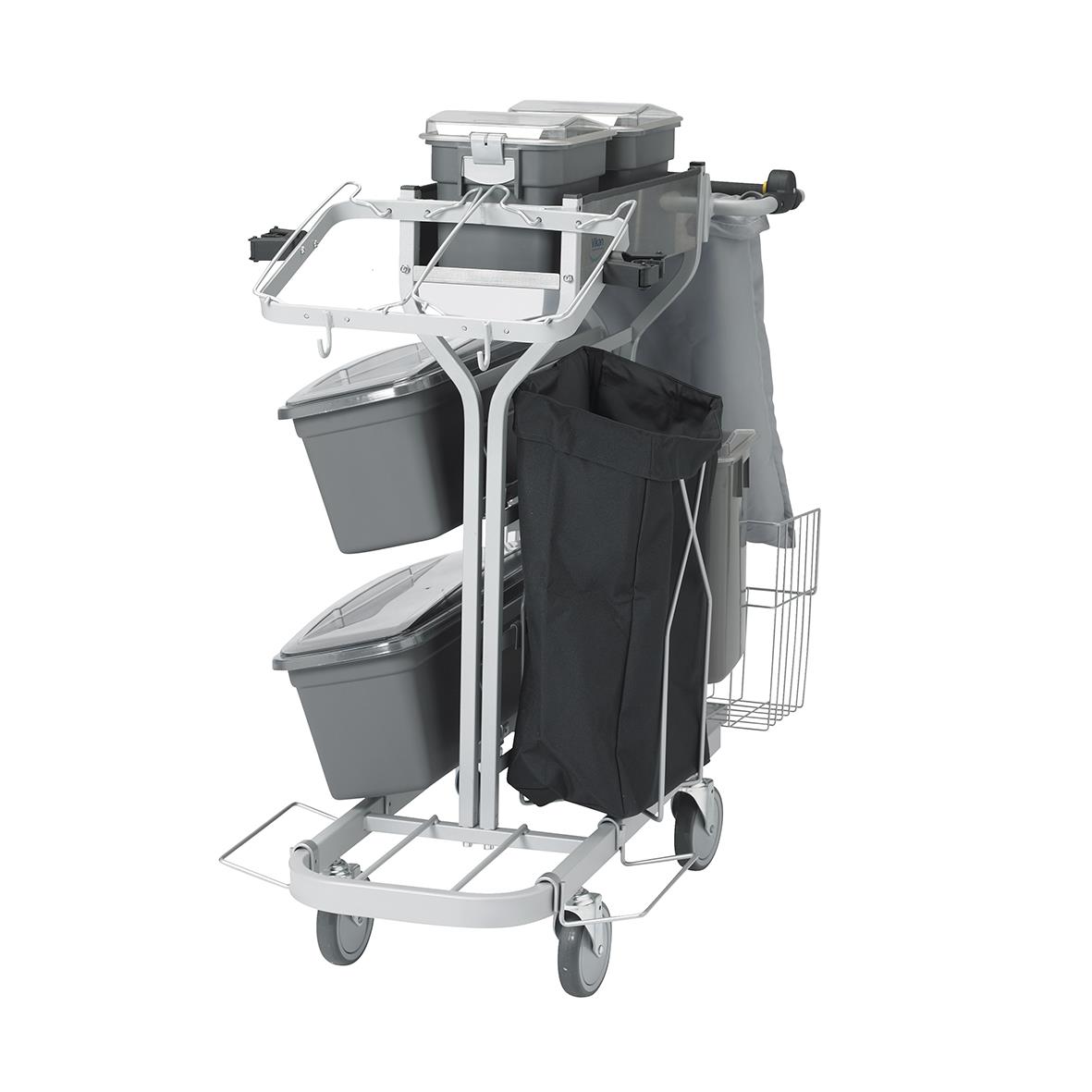 Hållare Vikan till mopphållare och tillbehör på städvagn i grönt