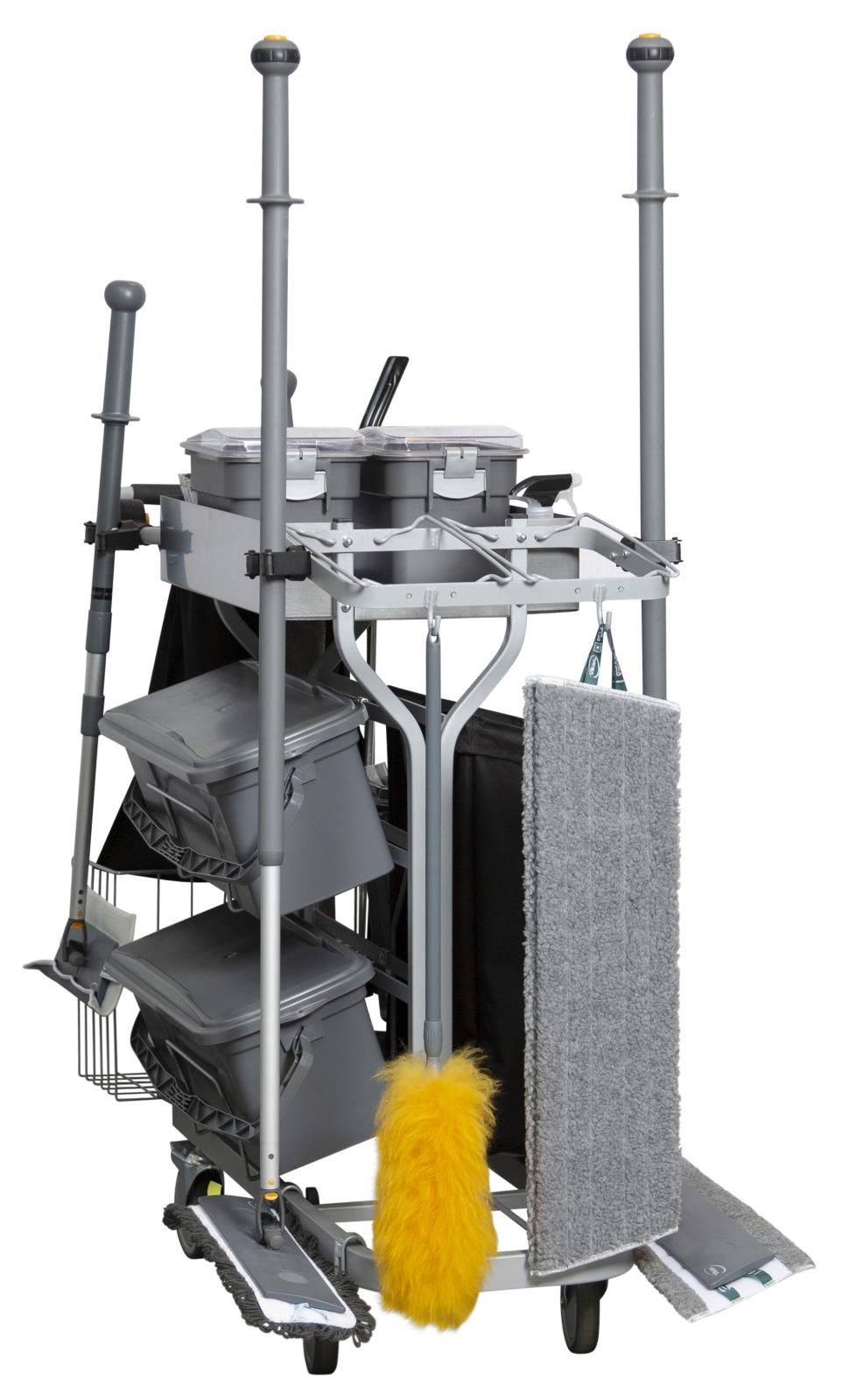 Städvagnspaket Vikan Kompakt Plus 40cm med mopphandtag, korgar, mopphållare och dammsugare