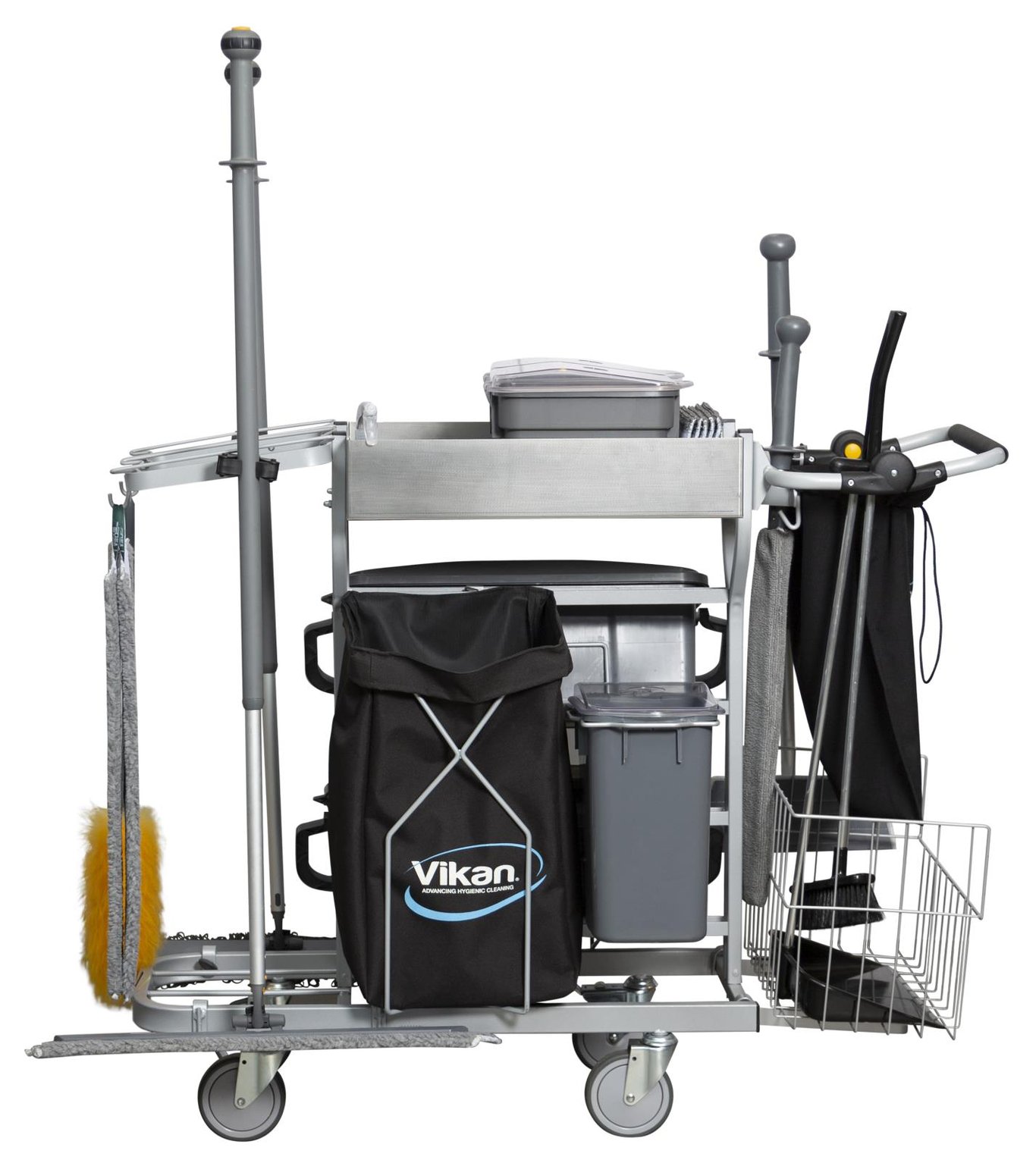 Städvagnspaket Vikan Kompakt Plus 40cm med moppar, korgar och förvaringsutrustning