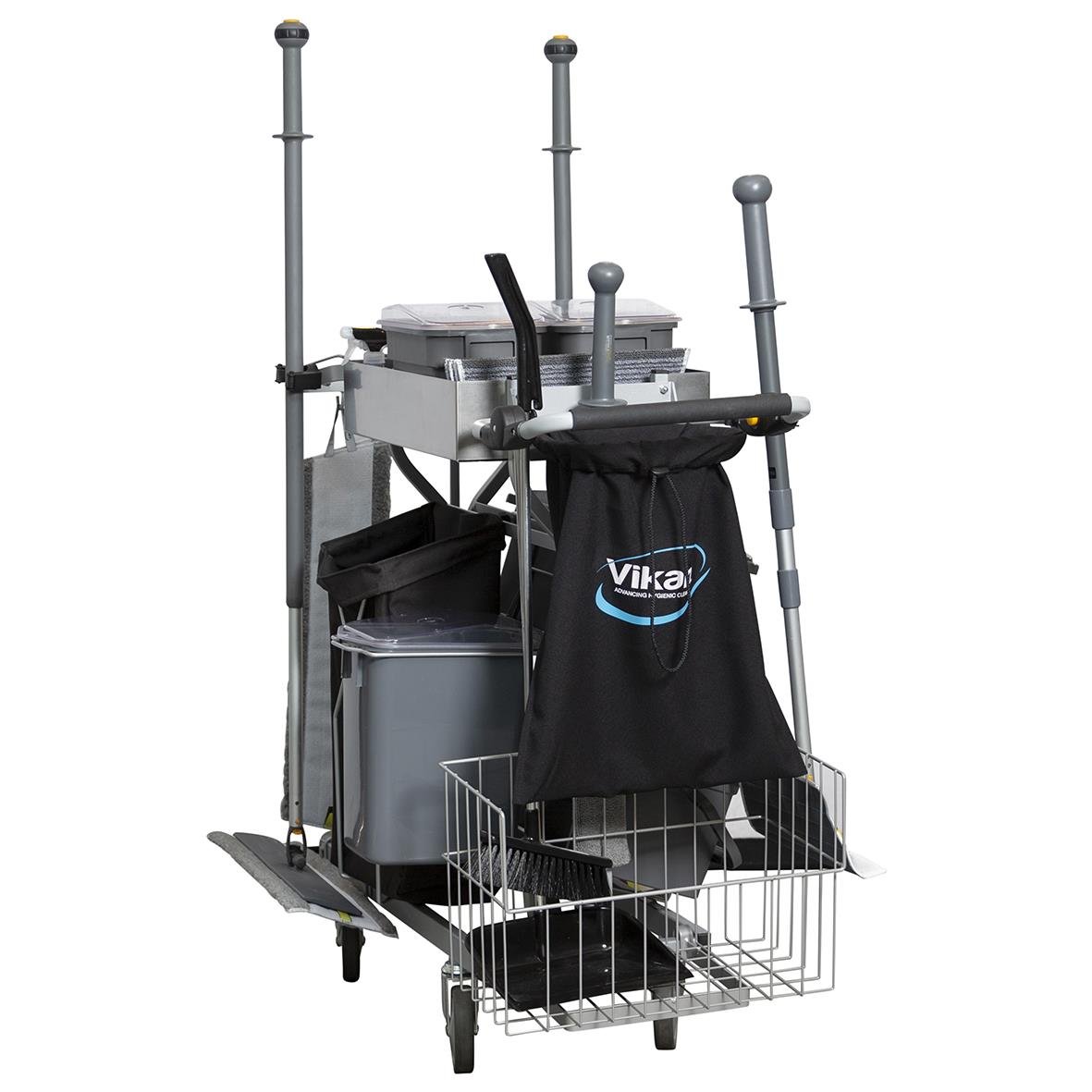 Städvagnspaket Vikan Kompakt Plus 40cm med olika fack och tillbehör för städning