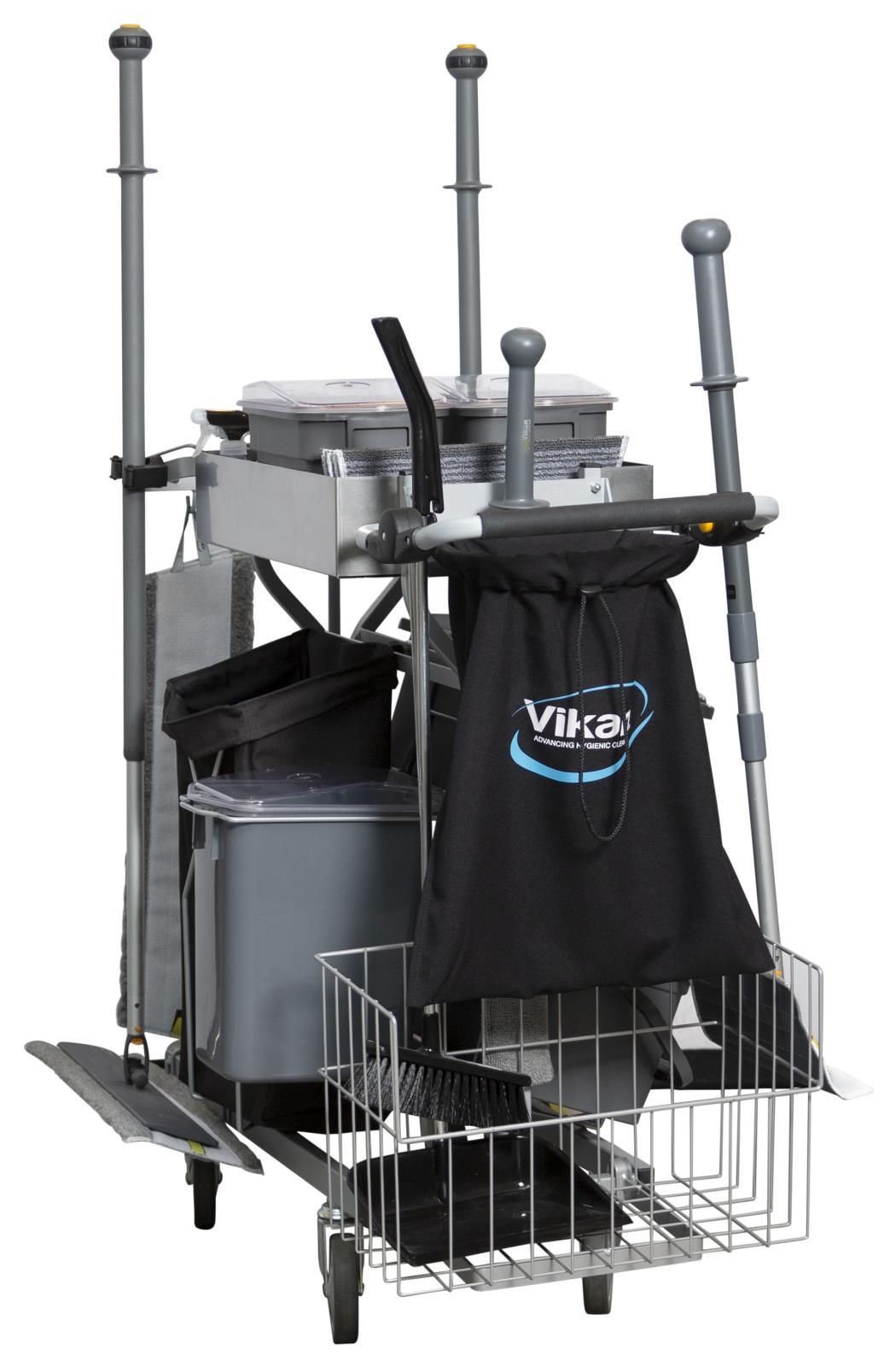 Städvagnspaket Vikan Kompakt Plus 40cm med olika fack och tillbehör för städning