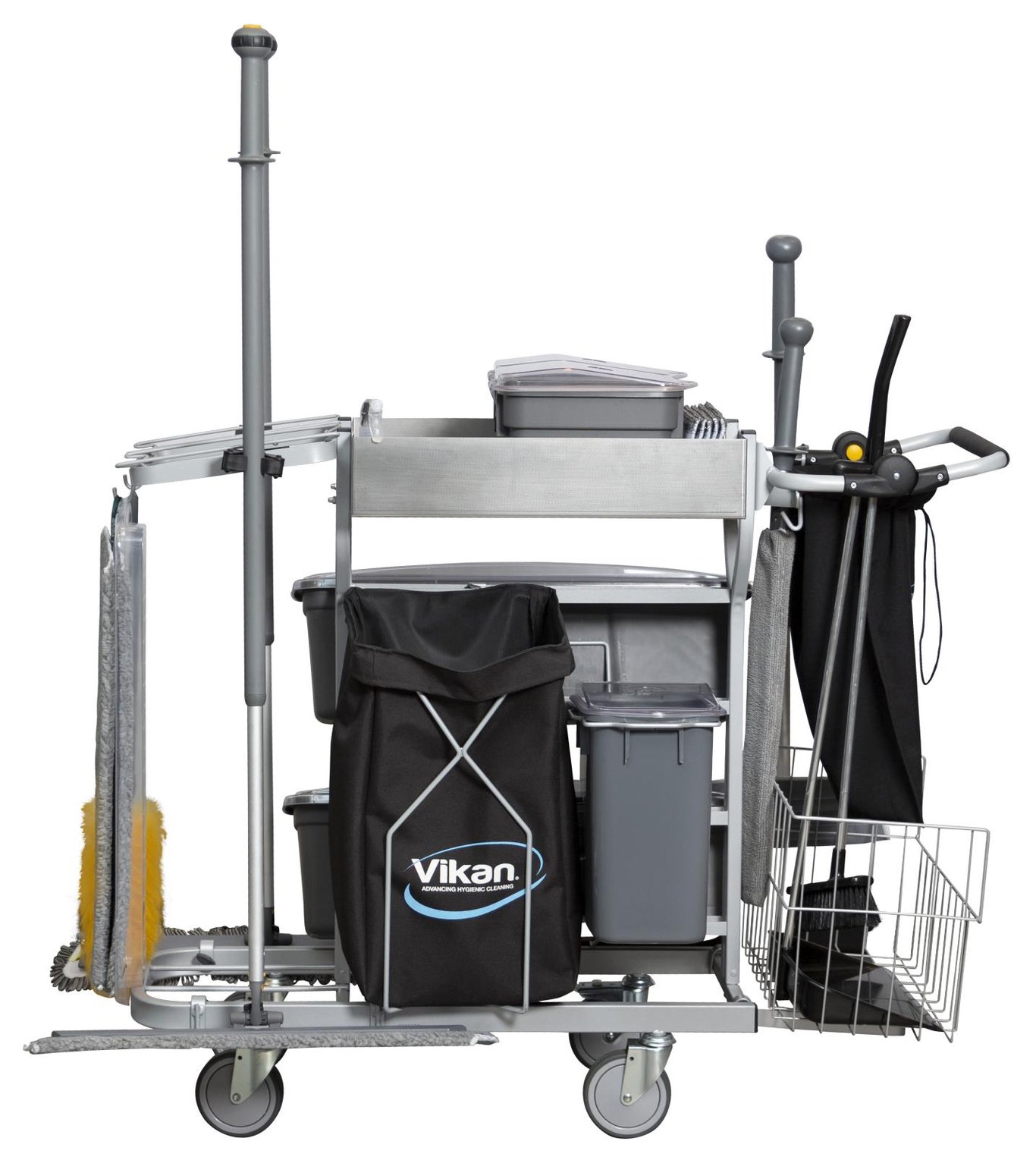 Städvagnspaket Vikan Kompakt Plus 60cm med moppar, sopsäck, hink och tillbehör