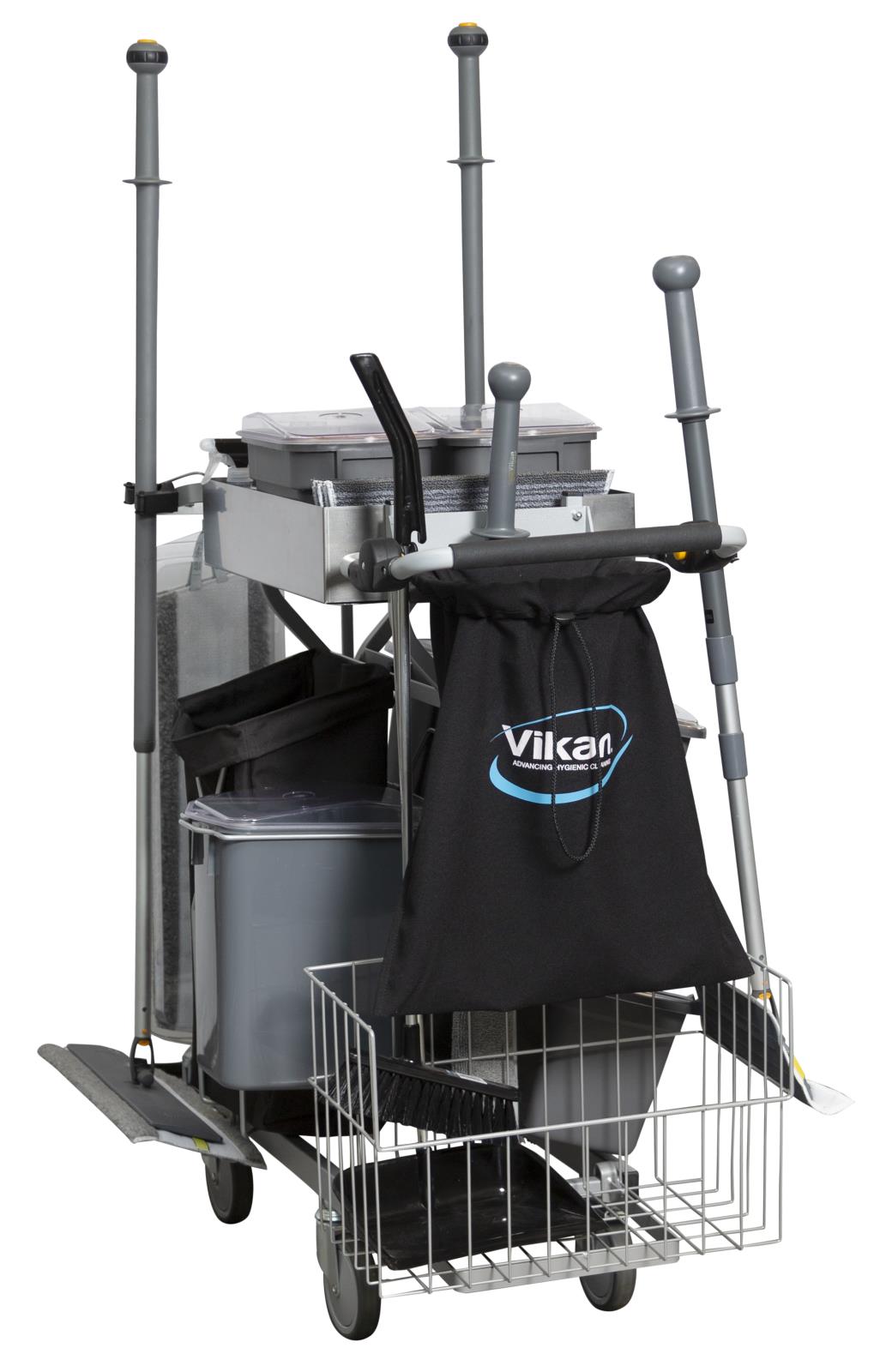 Städvagnspaket Vikan Kompakt Plus 60cm med olika verktyg och tillbehör för städning