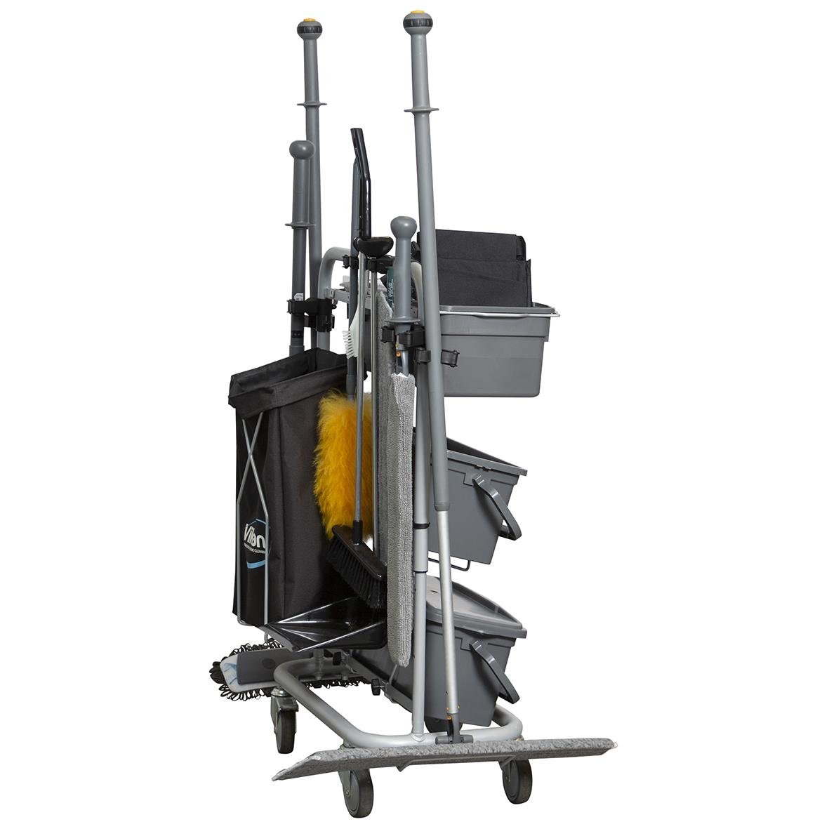 Städvagnspaket Vikan Slimliner 40cm med moppar, borstar och förvaringsfack