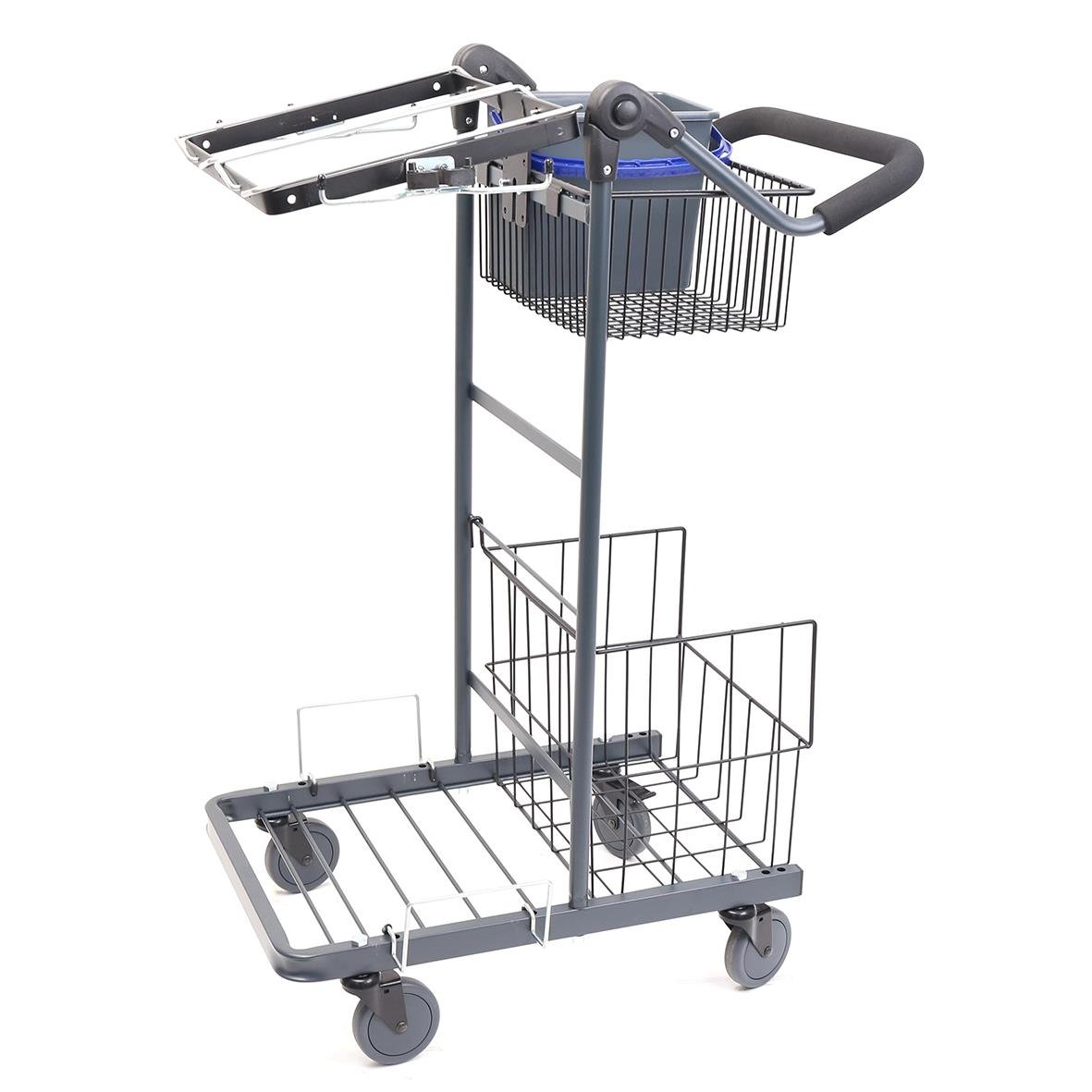 Städvagn Activa Mellan med handtag, korgar och hjul för städning