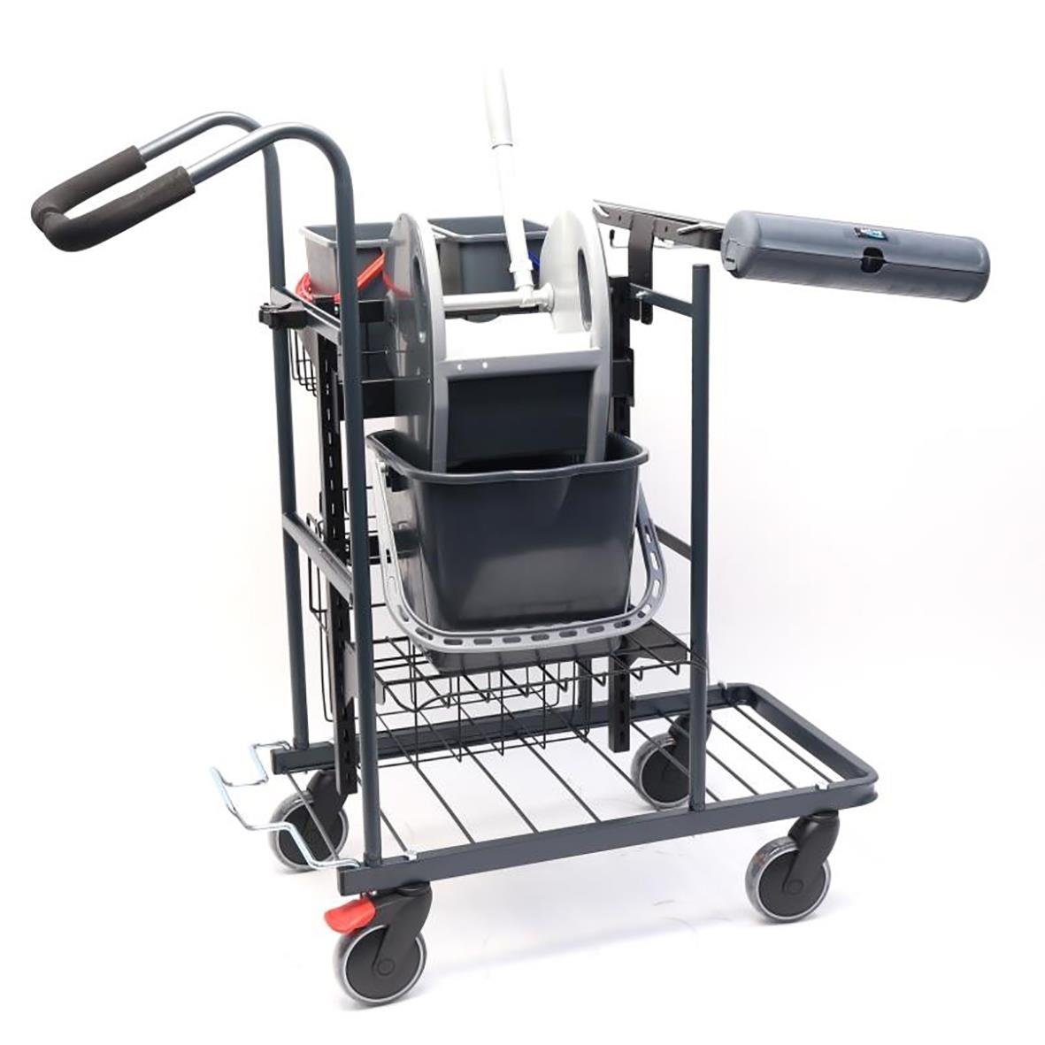 Svabbvagn Bas med handtag, korg och hjul för rengöringsutrustning