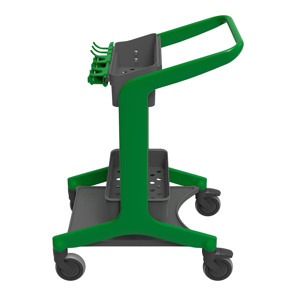 Rengöringsstation Vikan Hygo i grönt med hjul och handtag