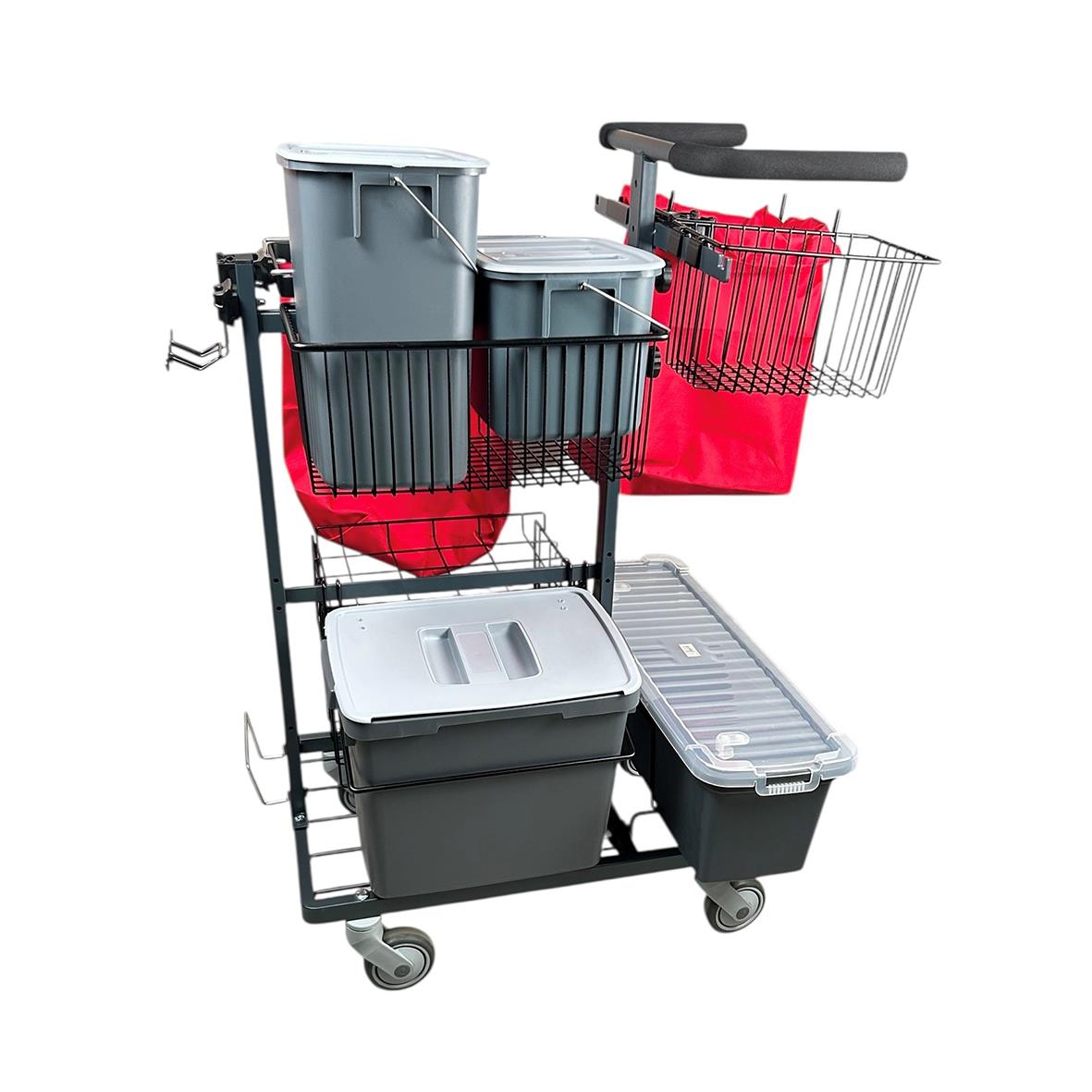 Städvagn AllOffice Mini Proffs Gen 2 med flera lådor och korgar för städutrustning