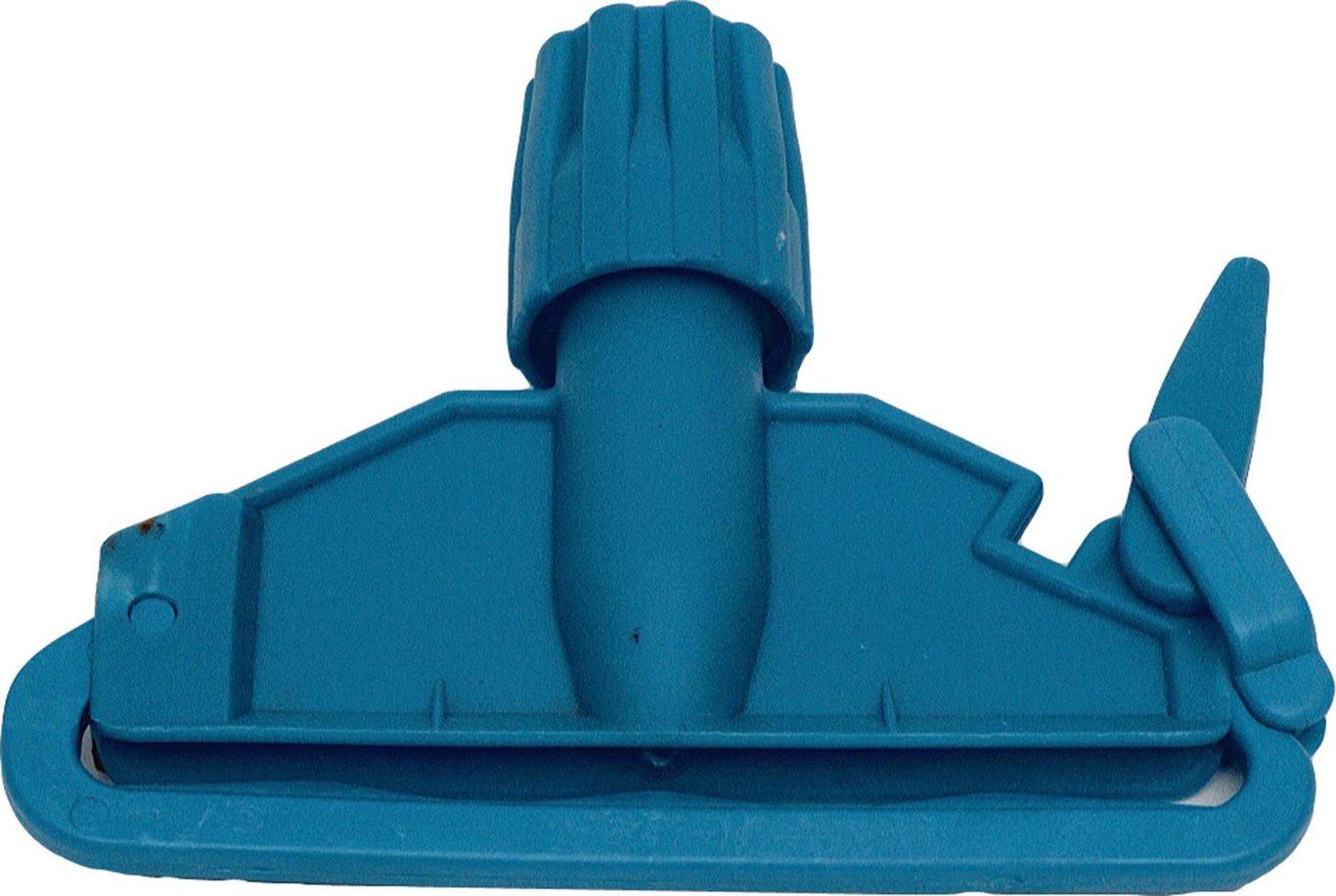 Blå plastsvabbgarnshållare med justerbar klämma