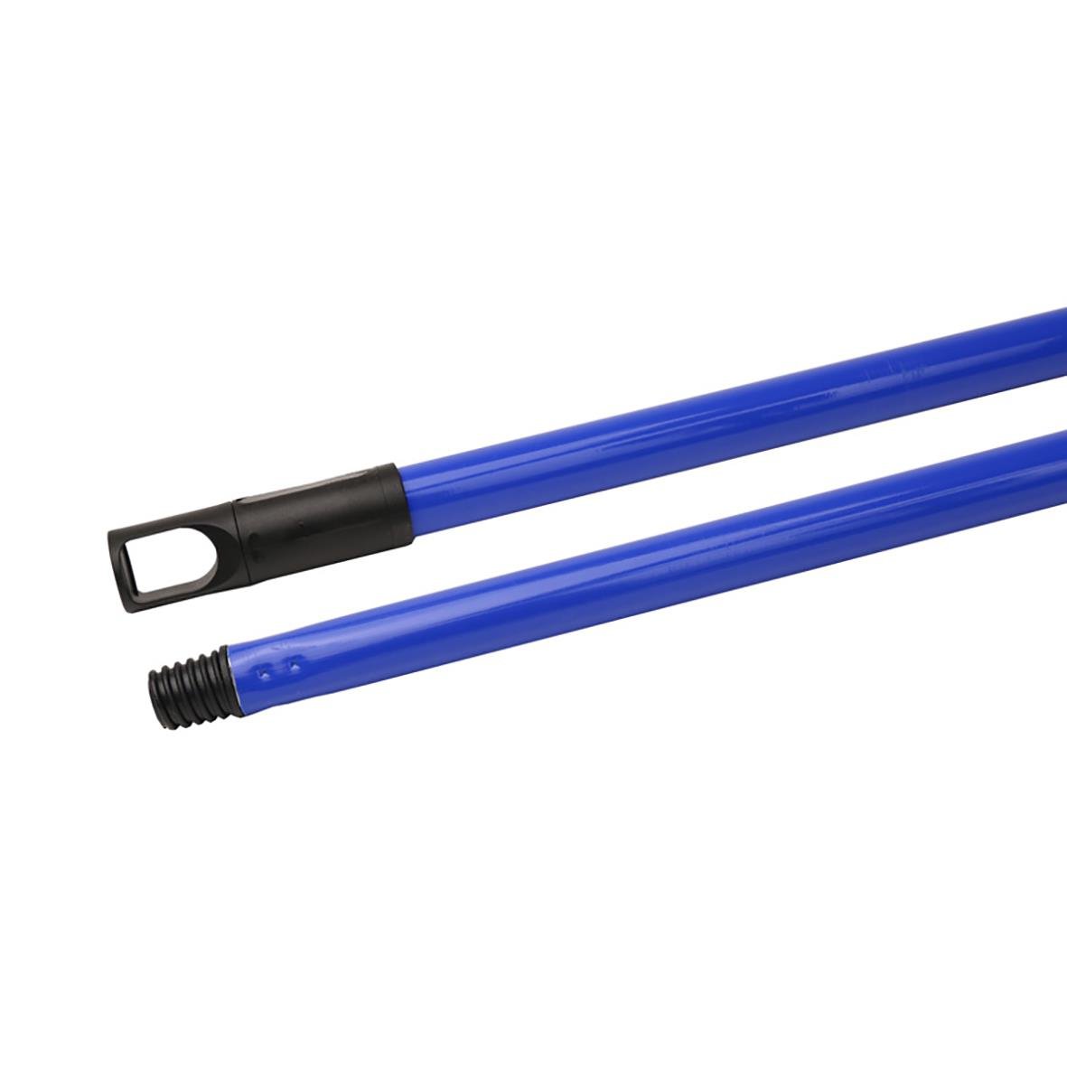 Blå metall- och plastöverdragen skaft för minisvabb, 145 cm långt