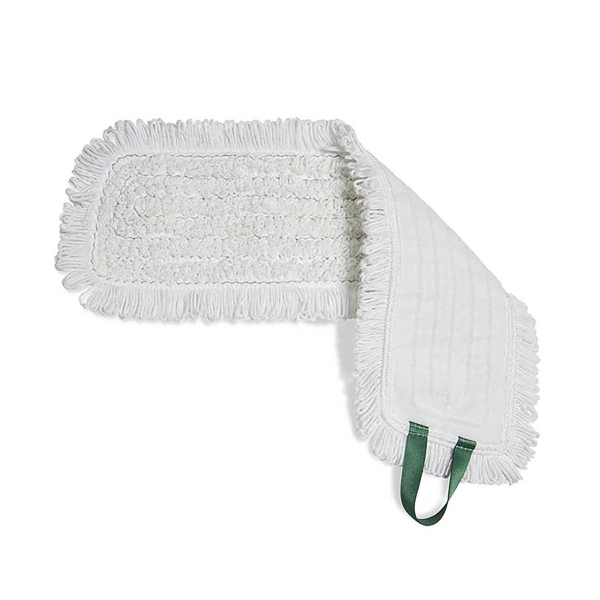 Vit kombimopp med 30 cm bredd och grönt handtag