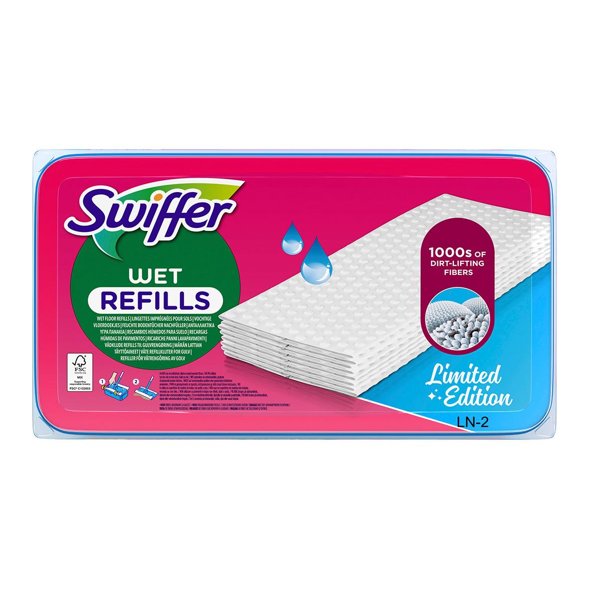 Engångsmopp Swiffer Golv Wet Pink Refil med fiber för effektiv rengöring