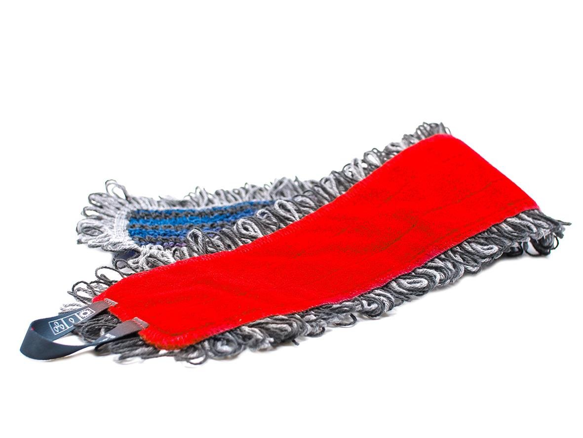 Kombimopp PLS Larry Röd 30cm med röd mopp och gråa skrynkliga sidor