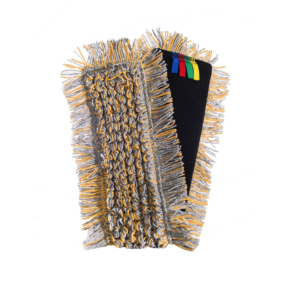 Kombimopp Proffer Micro 30cm med svarta, röda, gröna och blåa färgade band