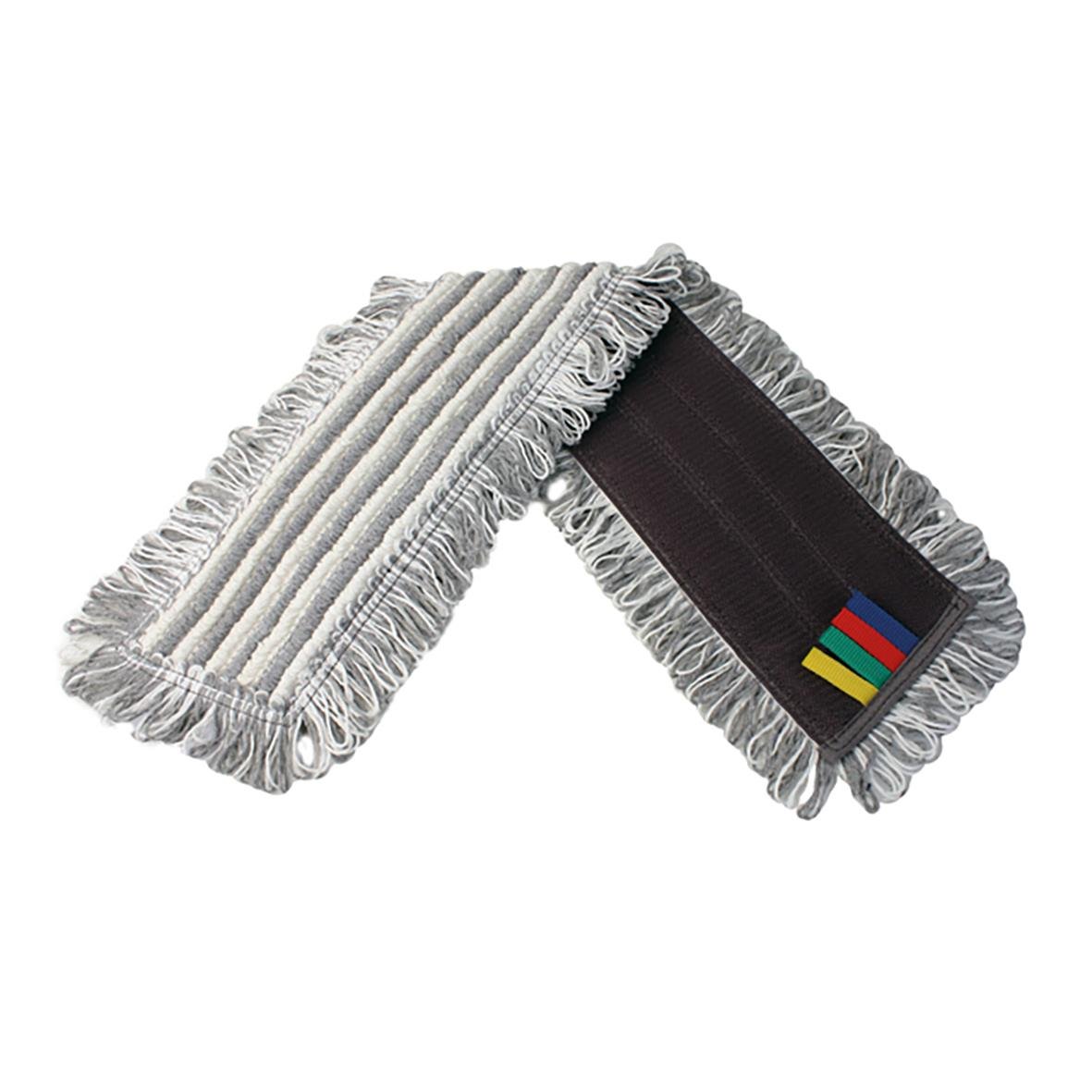 Fuktmopp Activa Effect Öglad 30cm med grå och svart tyg och färgglada ränder