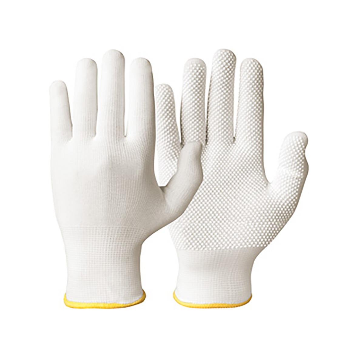 Vit serveringshandske i storlek M med texturerad yta för bättre grepp