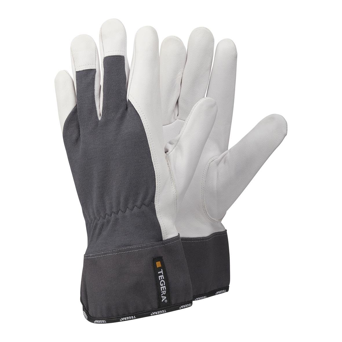 Montagehandske Tegera 6751 Getnarv 9, vit och svart, slitstark arbets- och skyddshandske