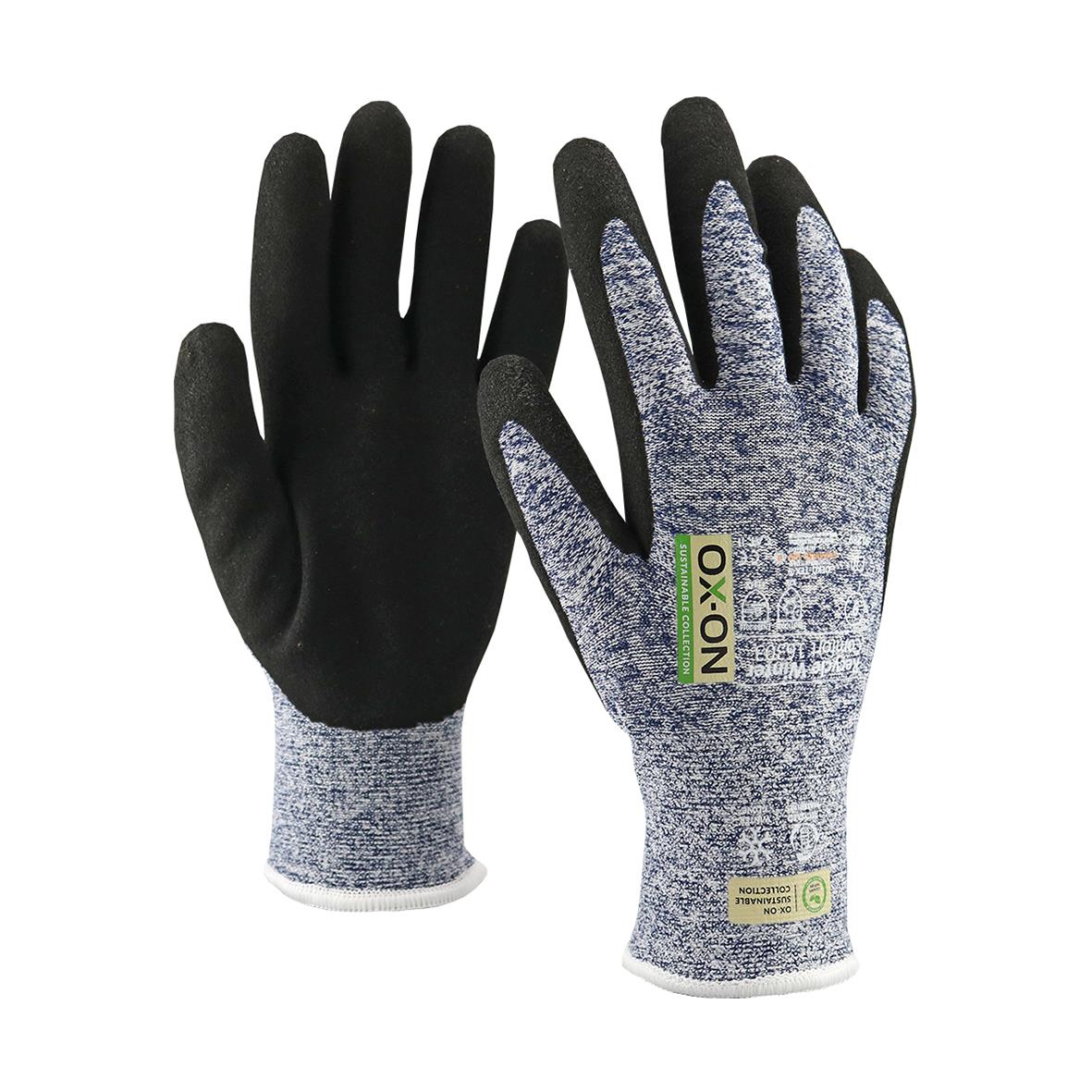 Vinterhandske OX-ON Recycle Comfort i storlek 9, svart och grå med greppvänlig yta