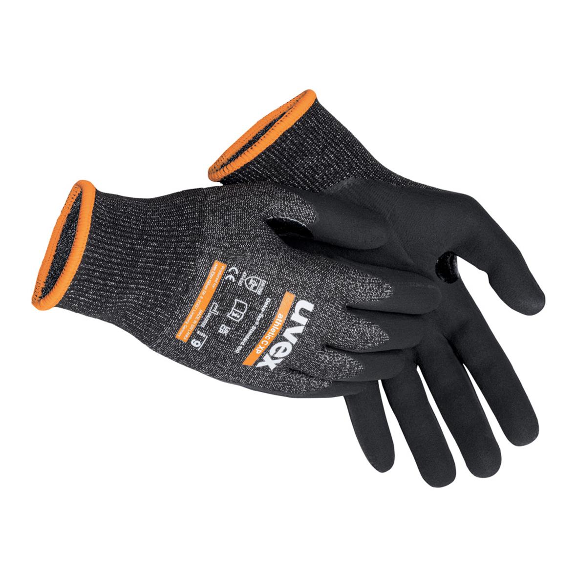 Skärskyddshandske Uvex Athletic C XP 10 svart med orange detaljer