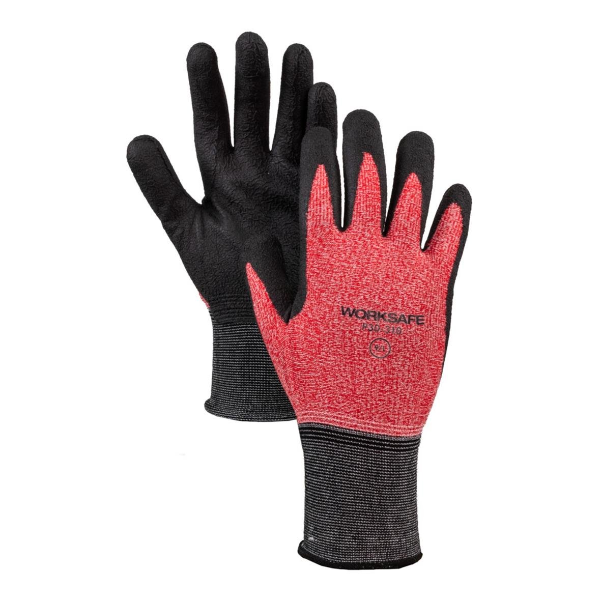 Allroundhandske Worksafe P30-310 Nitril Touch, svart och röd, för skydd och grepp