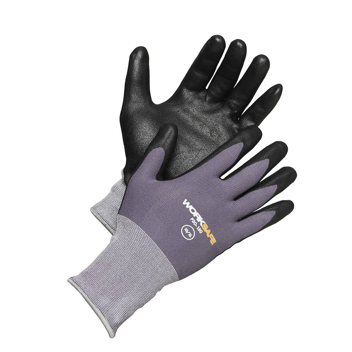 Montagehandske Worksafe P30-150 i svart och lila med greppvänligt material