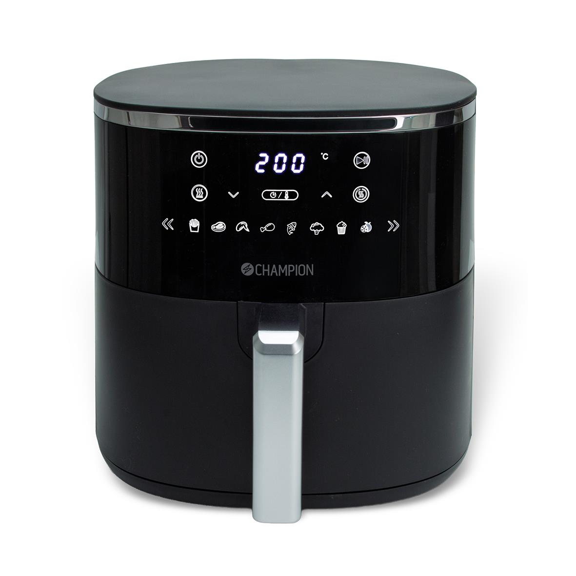 Svart Champion Air Fryer Champion XL AF400 med digital display och handtag