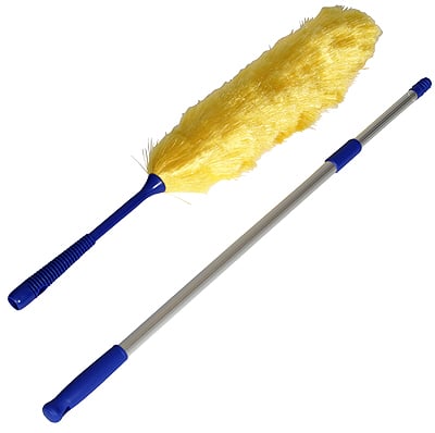 Dammvippa med teleskopskaft 1250-1700mm, gul svamp och blå handtag