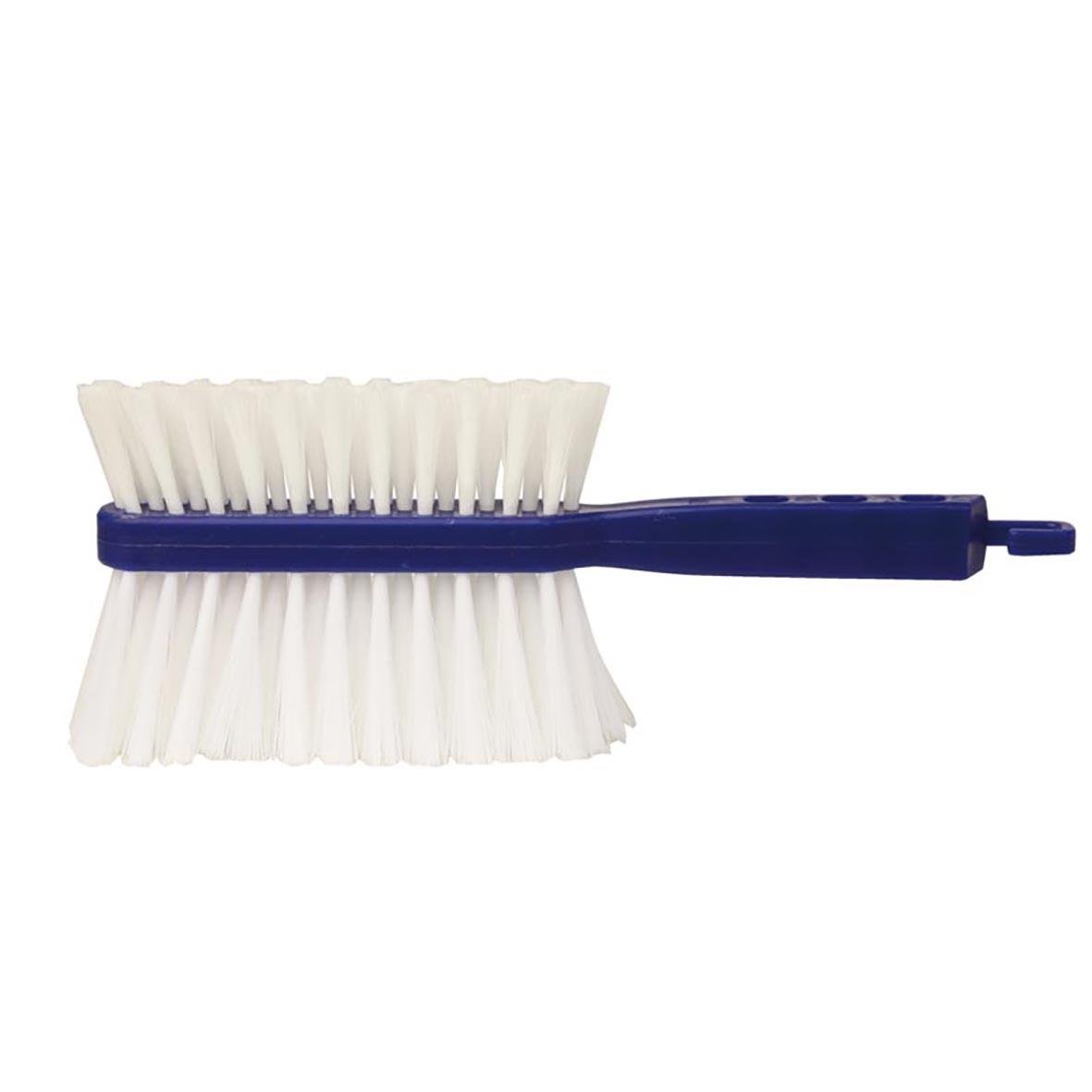 Damm- och möbelborste 28 cm med vit borst och blå handtag