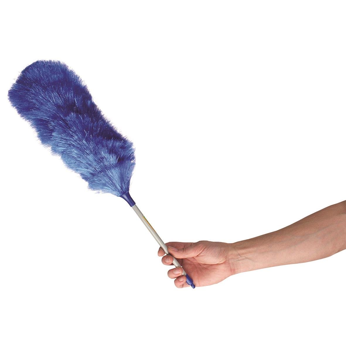 Dammvippa Basic 60cm med blå fjäder och handtag