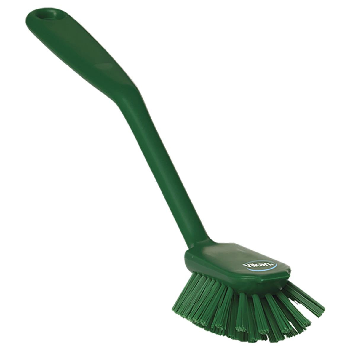 Grön diskborste Vikan Medium 280mm med långt handtag