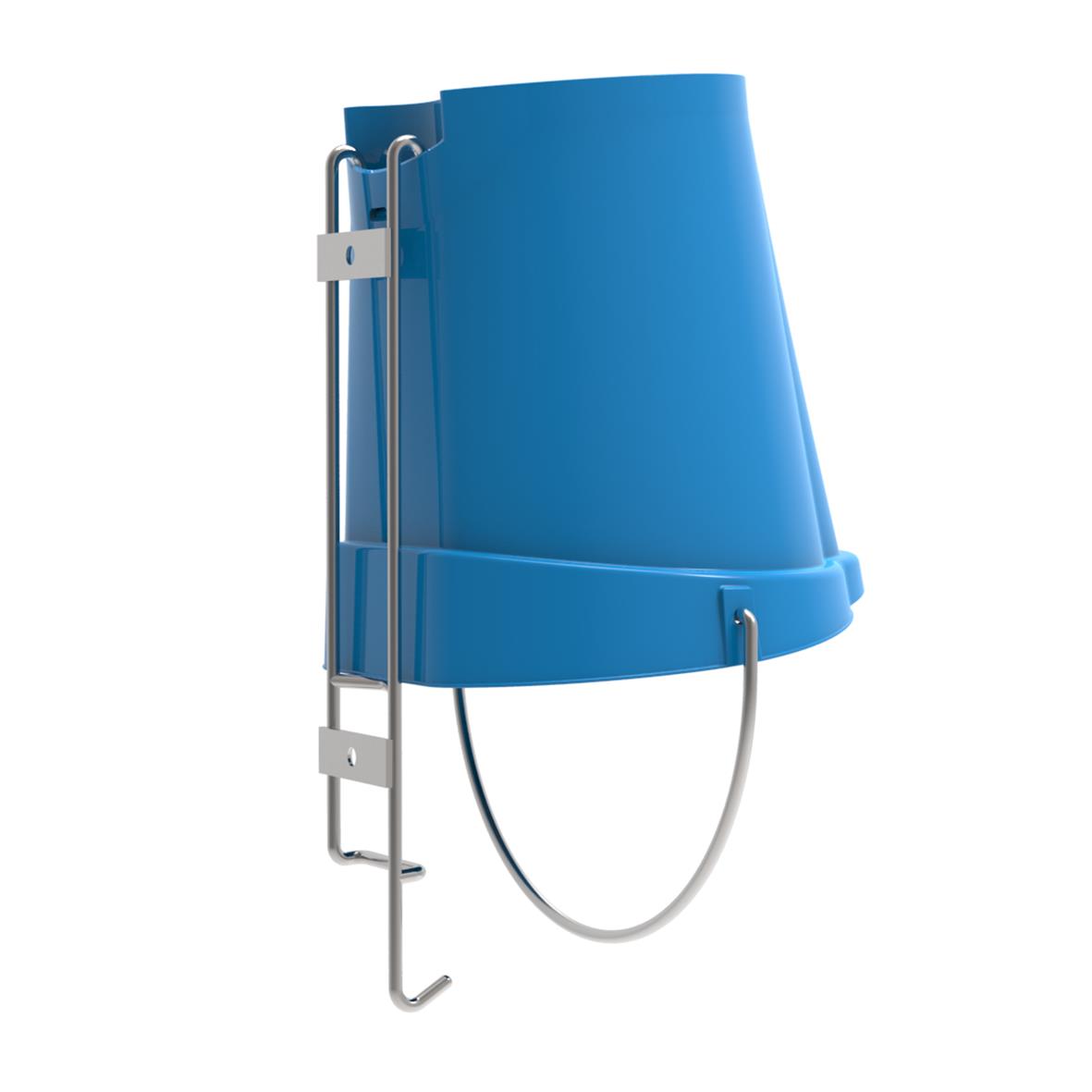 Väggupphäng för Vikan hink 6/12L, blå, 370mm, med krok och fästen