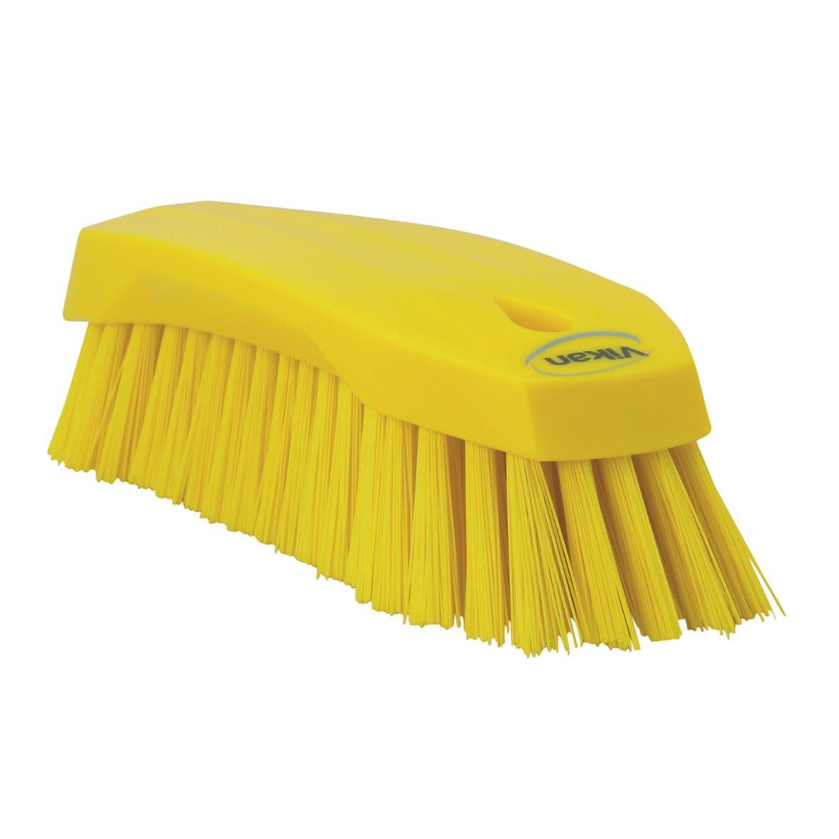 Stor gul handborste från Vikan med hårda borst, 200 mm
