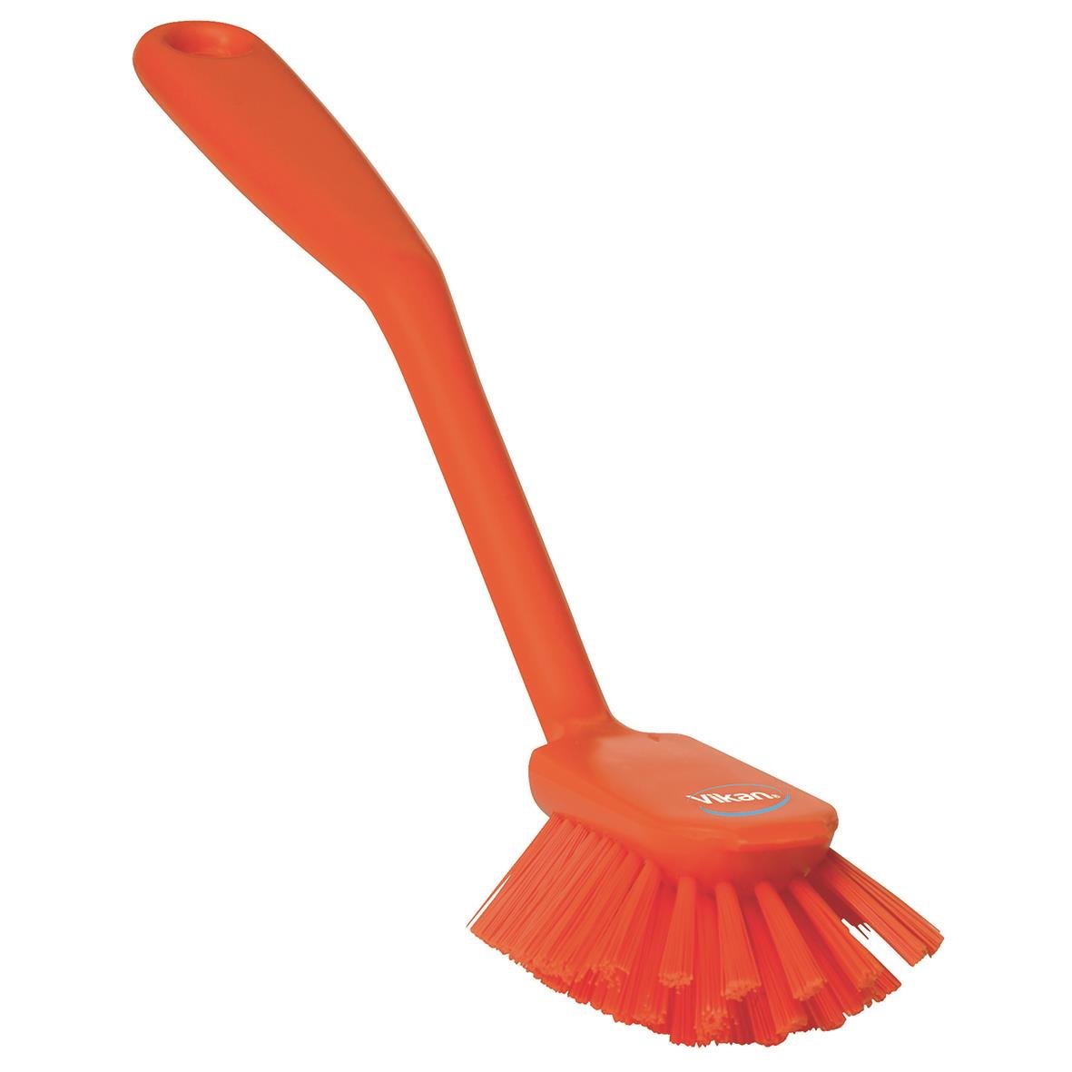 Orange diskborste med långt handtag och rund borste, 280mm