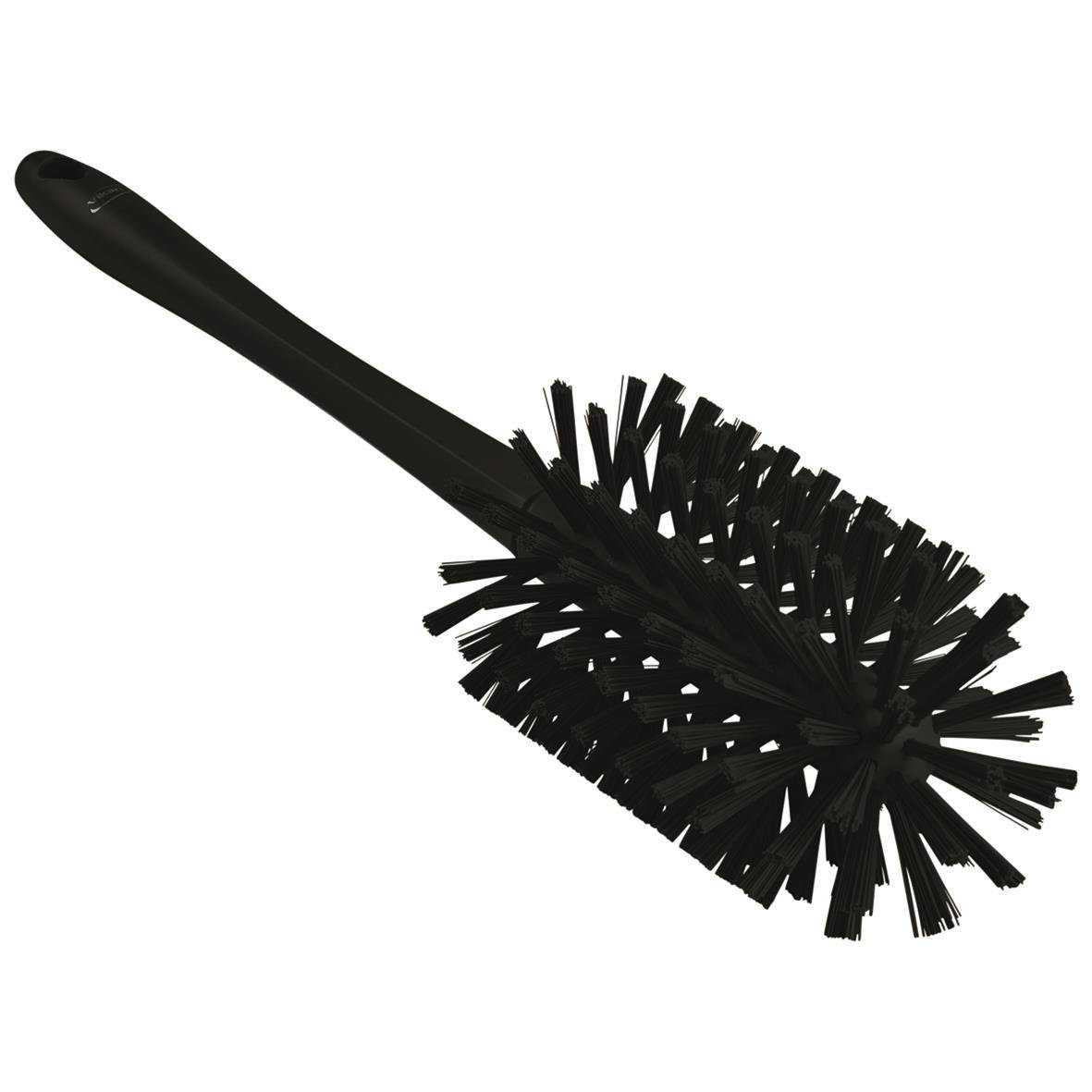 Svart rörborste med skaft, medium/hård, Ø90x430mm