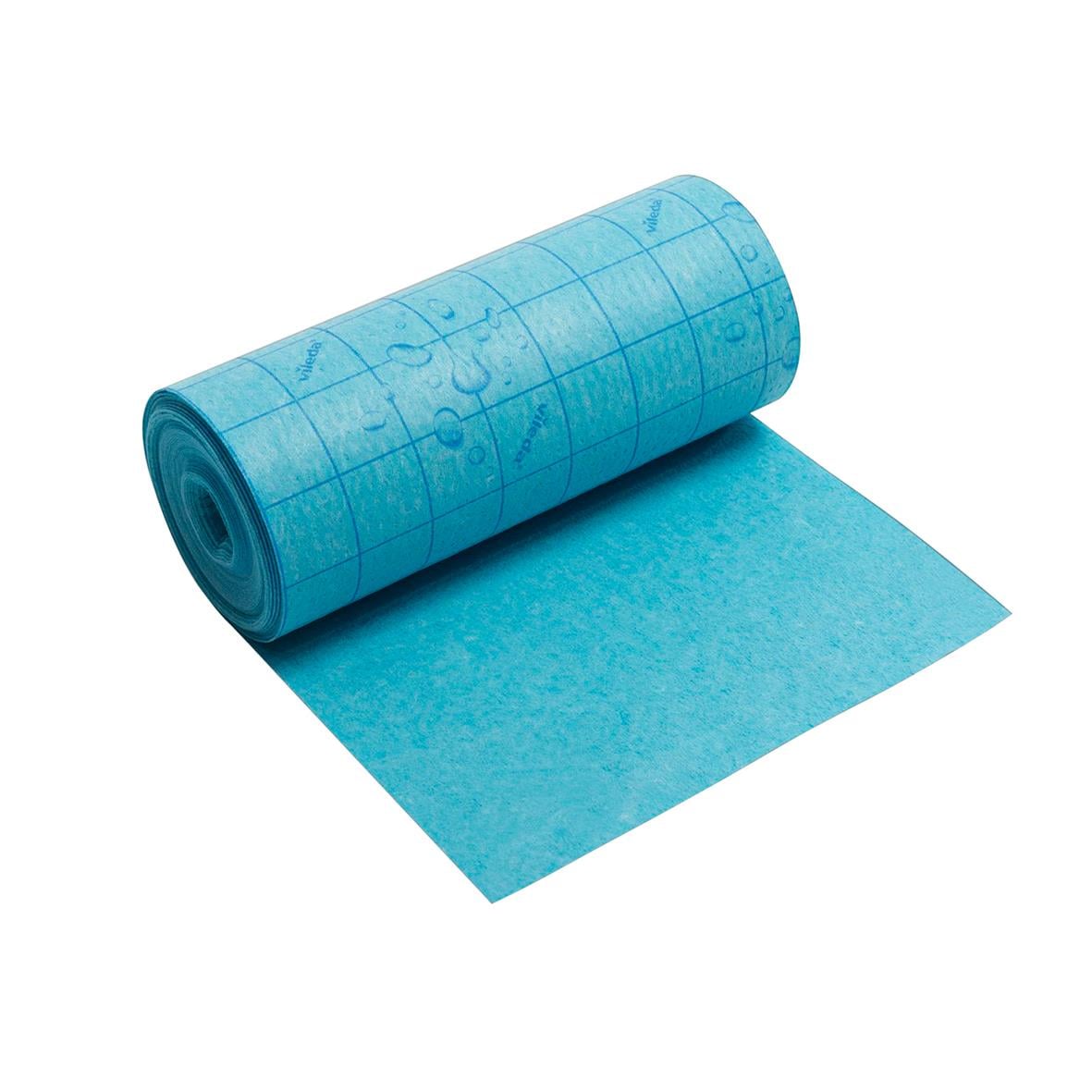 Blå svampduk Wettex Quick'n Dry på rulle 25cm x 10m