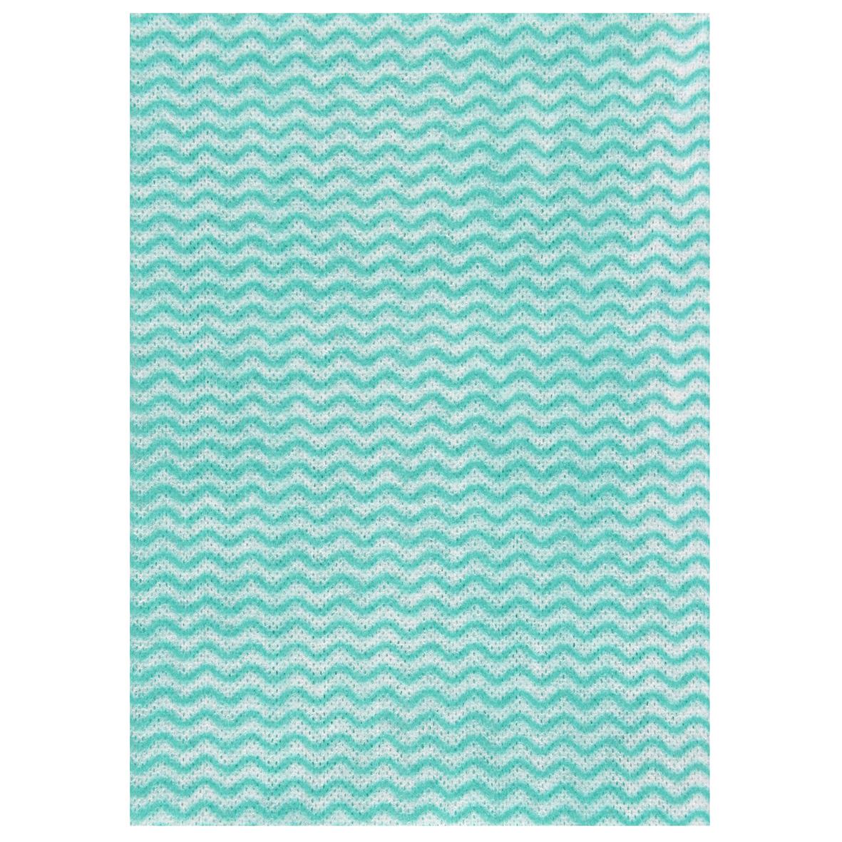 Rengöringsduk Abena Viscose i grönt och vitt med vågigt mönster, storlek 35x50cm