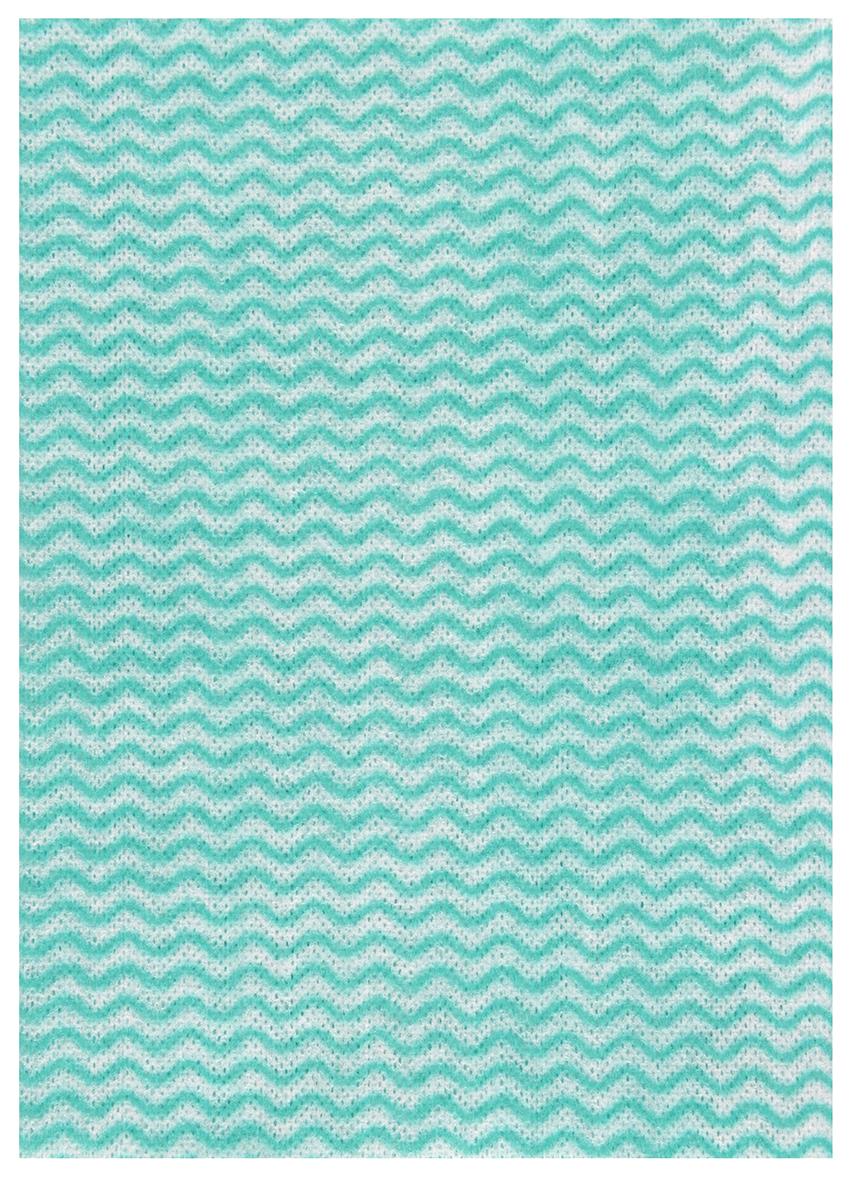 Rengöringsduk Abena Viscose i grönt och vitt med vågigt mönster, storlek 35x50cm
