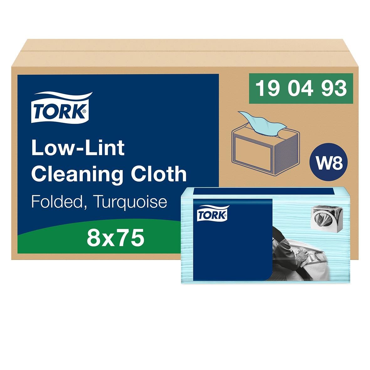 Rengöringsduk Tork W8 Precision Turkos 30x38,5cm i förpackning