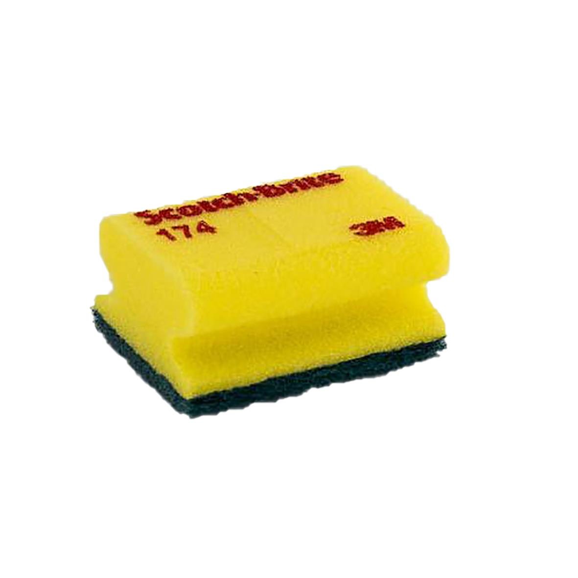 Grön rengöringssvamp Scotch-Brite 174 M med svart skumkant, 7x9,5cm