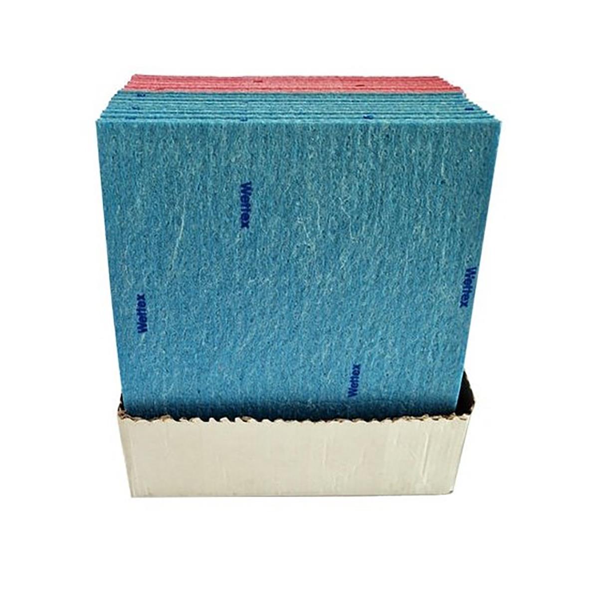 Svampduk Wettex Classic Röd/Blå 17,6x20,3cm i vit förpackning