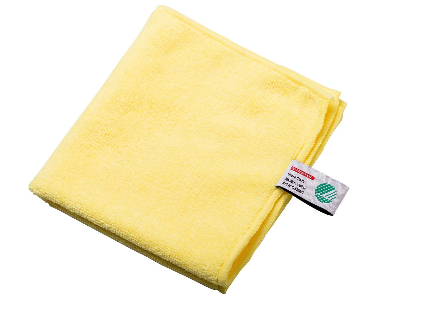 Gul mikrofiberduk Nordex Proffer 32x32cm, vikbar och mjuk för rengöring