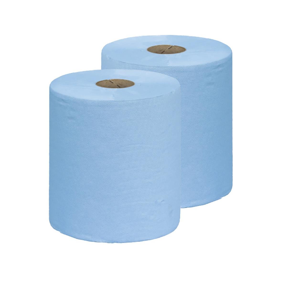 Två stora blå industrirullar InduWipe Soft 2-lg 260x380mm