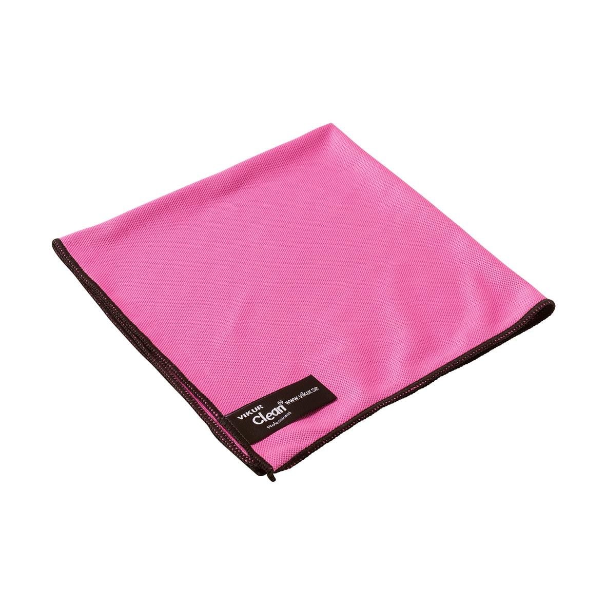 Rosa mikrofiber fönsterduk 40x40cm med svart kant