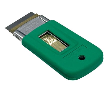 Klickskrapa Unger Ergotec Click 40mm med grön plastkåpa och metallblad